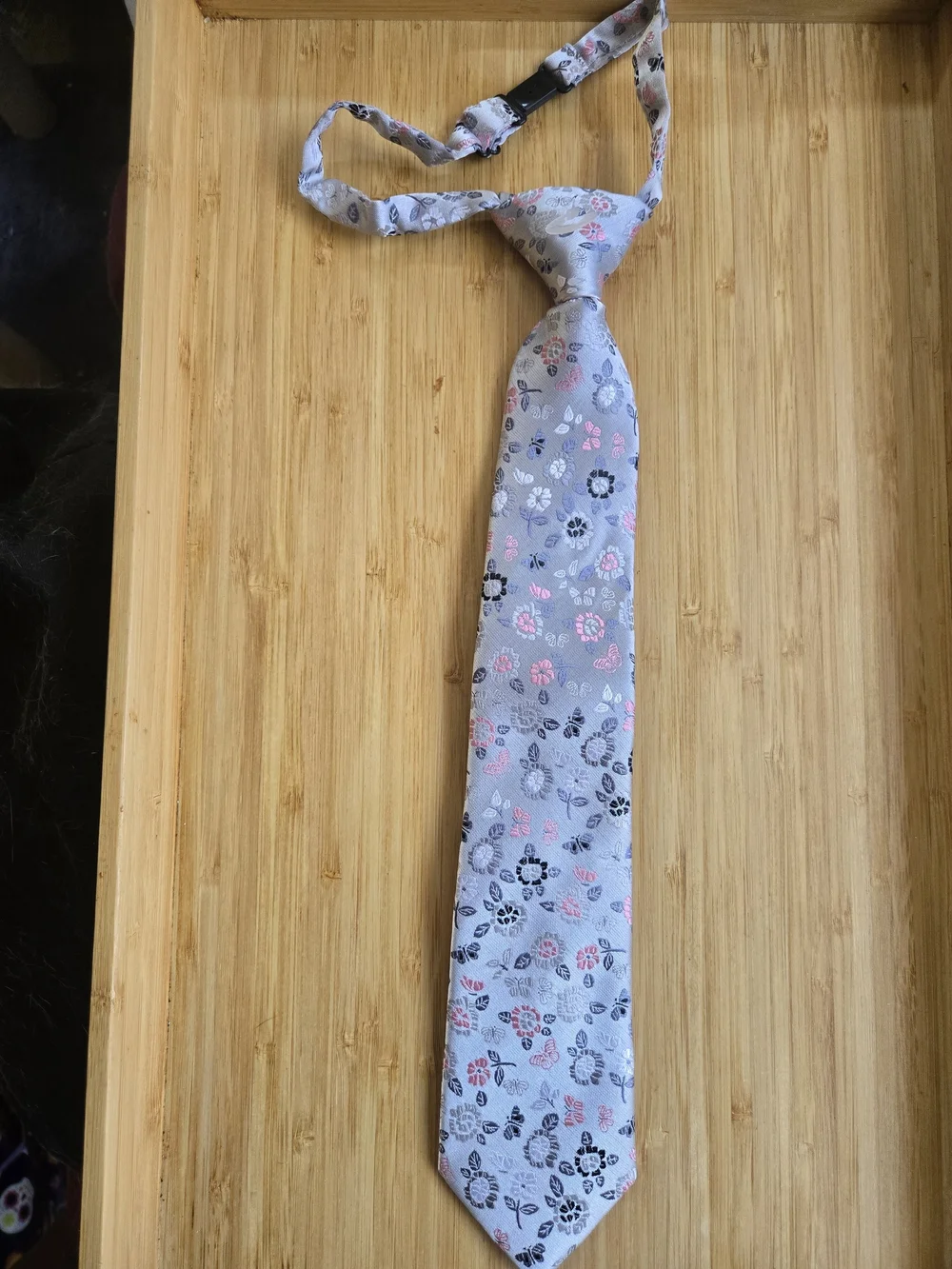 HISDERN Handmade Kids Floral Pre-Tied Neck Tie Easy Snap Closure